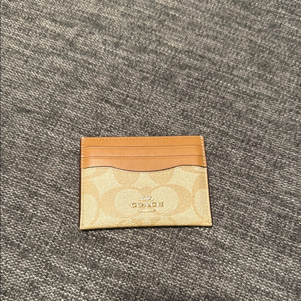 Coach Beige and Brown Card Holder